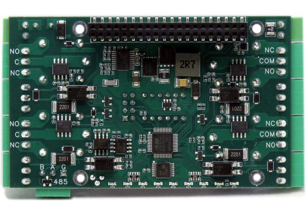 Smart Relays 8-layer stackable HAT board with universal inputs and relay connectors for Raspberry Pi