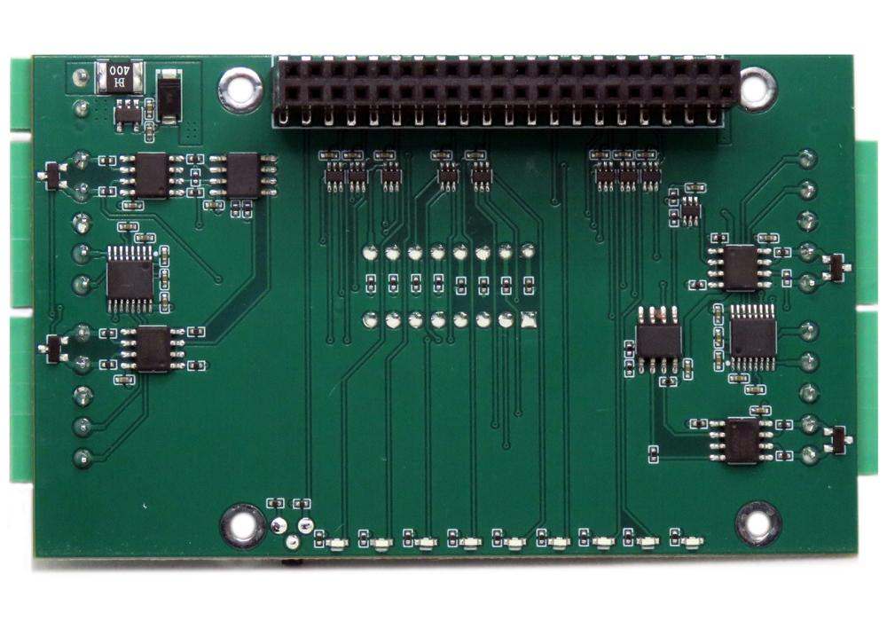 Four Serial Ports RS232-RS485 for Raspberry Pi - back view