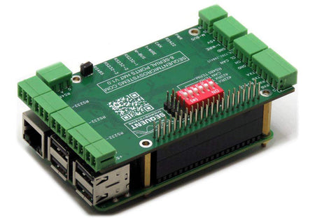 Eight Serial Ports HAT 2-layer stackable expansion board for Raspberry Pi with multiple serial connectors and DIP switch control
