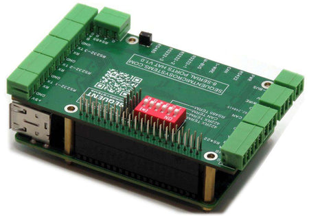 Eight Serial Ports HAT 2-layer stackable expansion board for Raspberry Pi with multiple serial connection terminals and DIP switch configuration