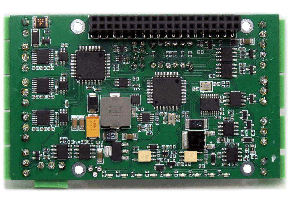 Eight Serial Ports HAT 2-layer stackable circuit board for Raspberry Pi with multiple serial ports and GPIO connector.