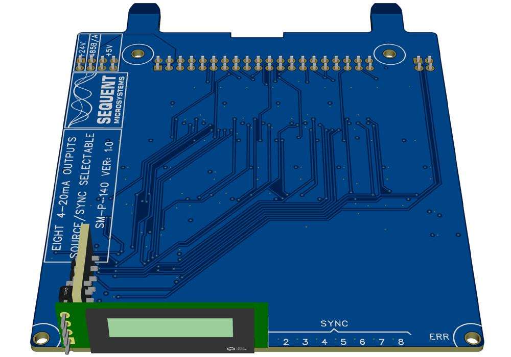 8-Channel 4–20 mA Output for Raspberry Pi Back Panel Front