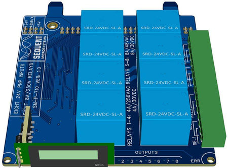 8-HV Relays 8-LV Inputs for Raspberry Pi Back Panel Front