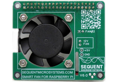 Compact Smart Fan HAT cooling solution with 40mm fan and I2C control for Raspberry Pi.