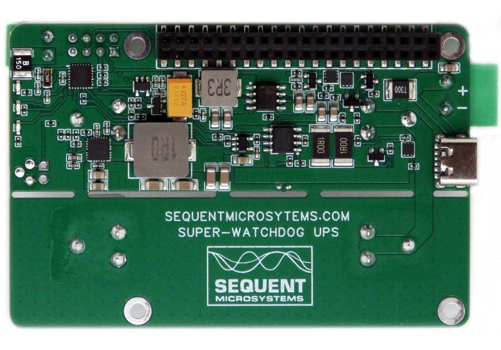 Super Watchdog HAT UPS battery backup board for Raspberry Pi with USB-C and GPIO connectors
