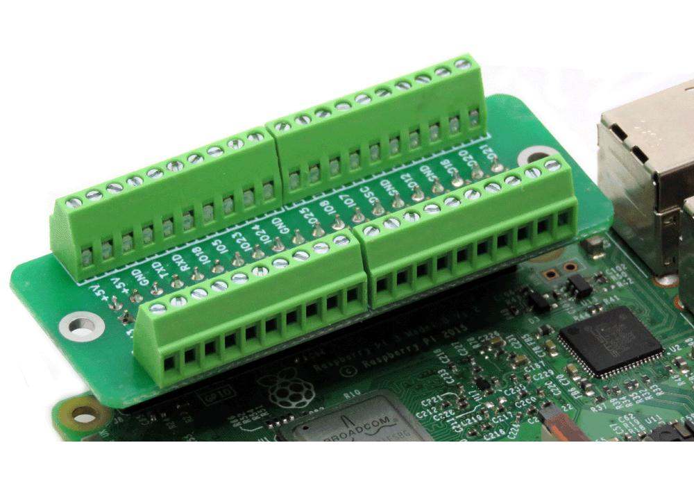 Breakout Card Screw Mount Type1 with 26-18 AWG screw terminal blocks for Raspberry Pi GPIO pins connection