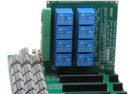 8-HV Relays 8-LV Inputs on Raspberry Pi Back Panel