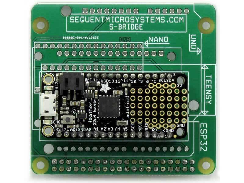 Arduino Uno compatible Raspberry Pi replacement kit with multiple processor support including Nano, Teensy, Feather, and ESP32 on green PCB board