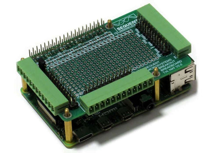 Raspberry Pi Breakout Card Kit with pluggable terminal blocks and prototype breadboard for Through Hole and Surface Mount projects