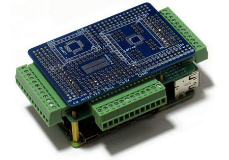 Raspberry Pi Breakout Card Kit with pluggable terminal blocks and prototype breadboard for through hole and surface mount projects