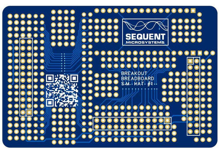 Raspberry Pi Breakout Card with pluggable terminal blocks and prototype breadboard area.