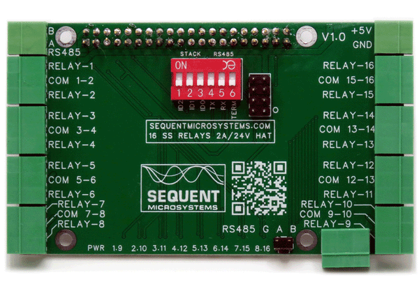 Sixteen Solid State Relays for Raspberry Pi