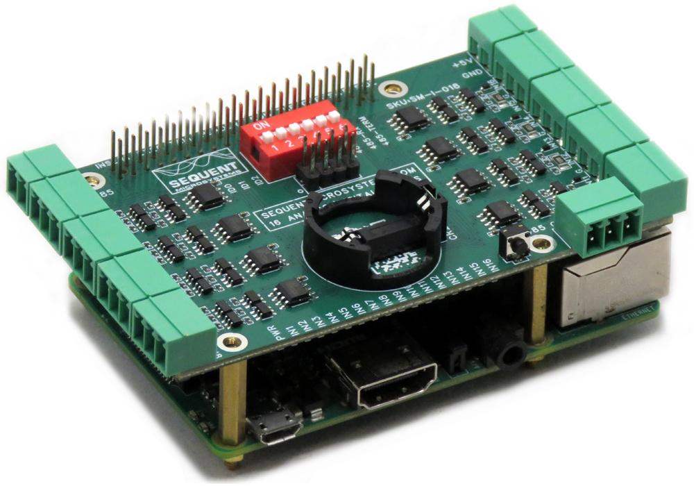 Sixteen Analog-Digital Inputs 8-Layer Stackable HAT for Raspberry Pi ...