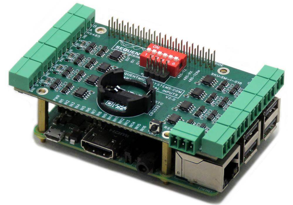 Sixteen Analog-Digital Inputs 8-Layer Stackable HAT for Raspberry Pi ...