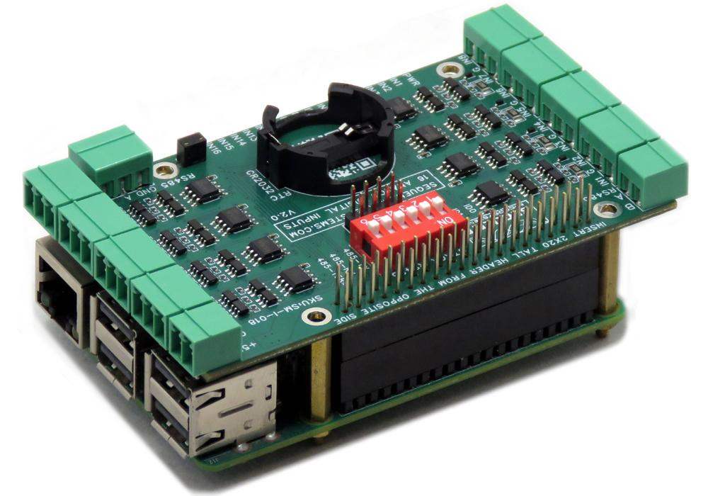 Sixteen Analog-Digital Inputs 8-Layer Stackable HAT for Raspberry Pi ...