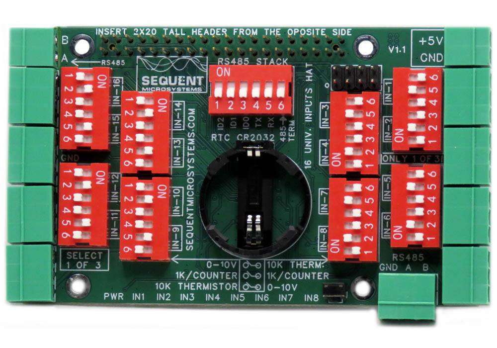 Analog and Digital Inputs HAT for Raspberry Pi - 16 Universal Inputs ...