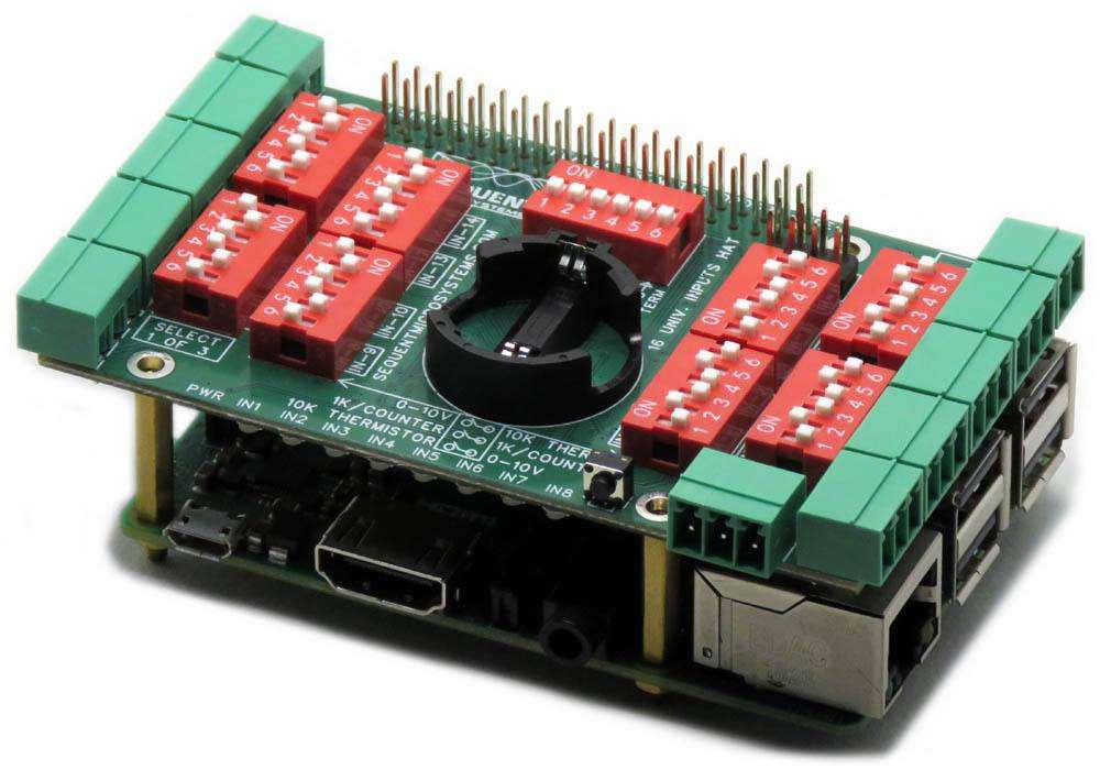Sixteen Analog-Digital Inputs 8-Layer Stackable HAT for Raspberry Pi ...