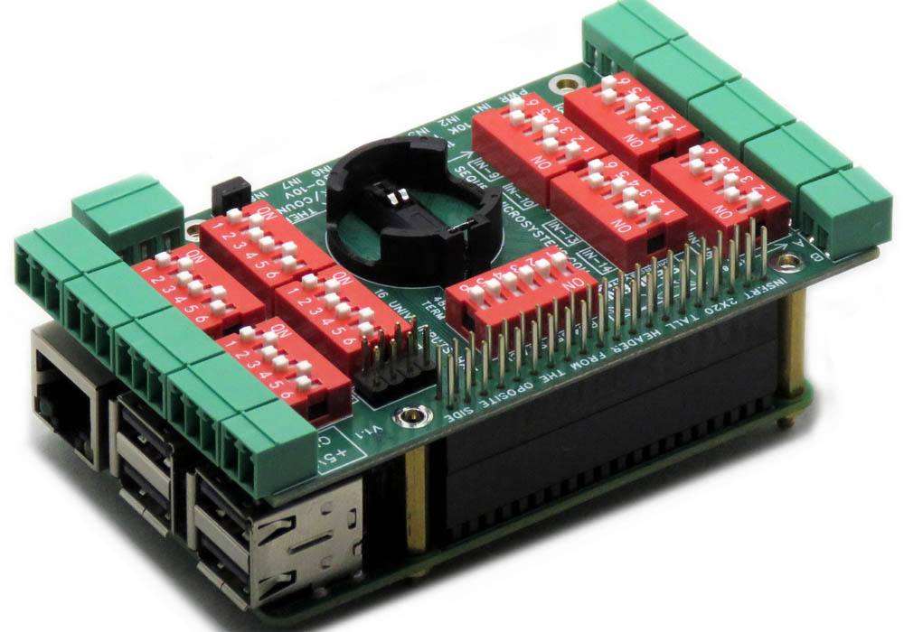 Sixteen Analog-Digital Inputs 8-Layer Stackable HAT for Raspberry Pi ...