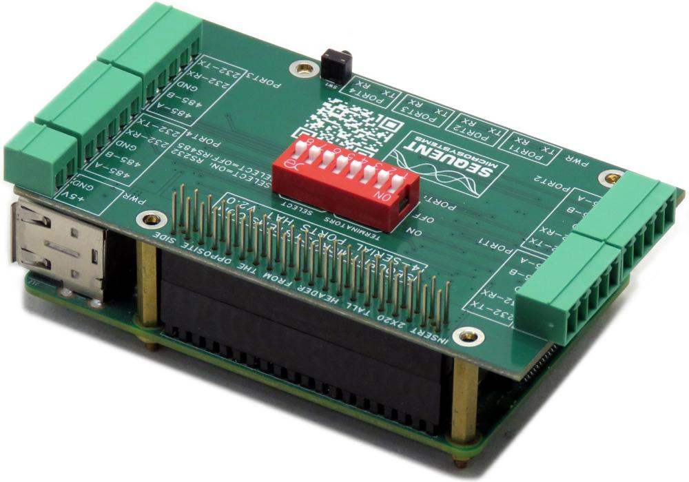 Four Serial Ports RS485 and RS232 Stackable HAT for Raspberry Pi 4-5 ...