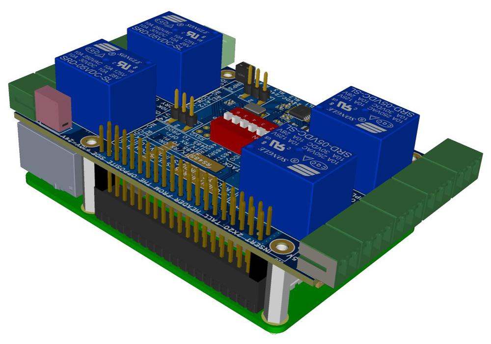 Four smart relays four universal inputs for Raspberry Pi