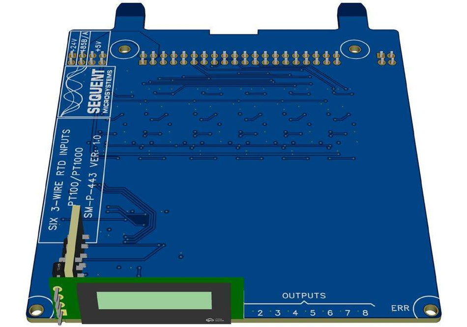 6-Channel 3-wire RTD for Raspberry Pi Back Panel front