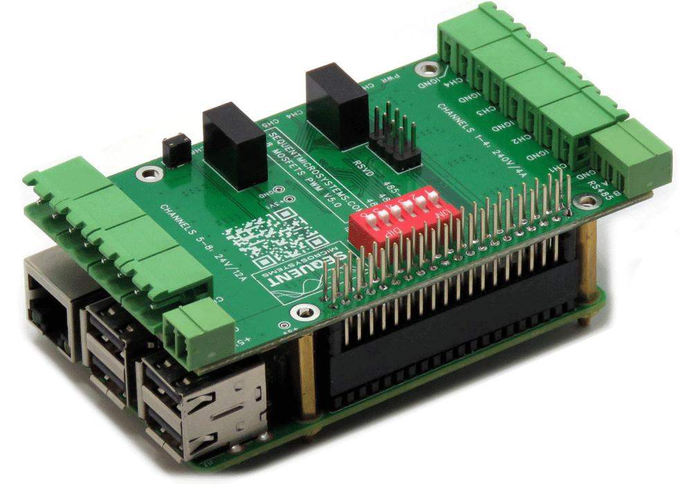 Eight MOSFETS for Raspberry Pi