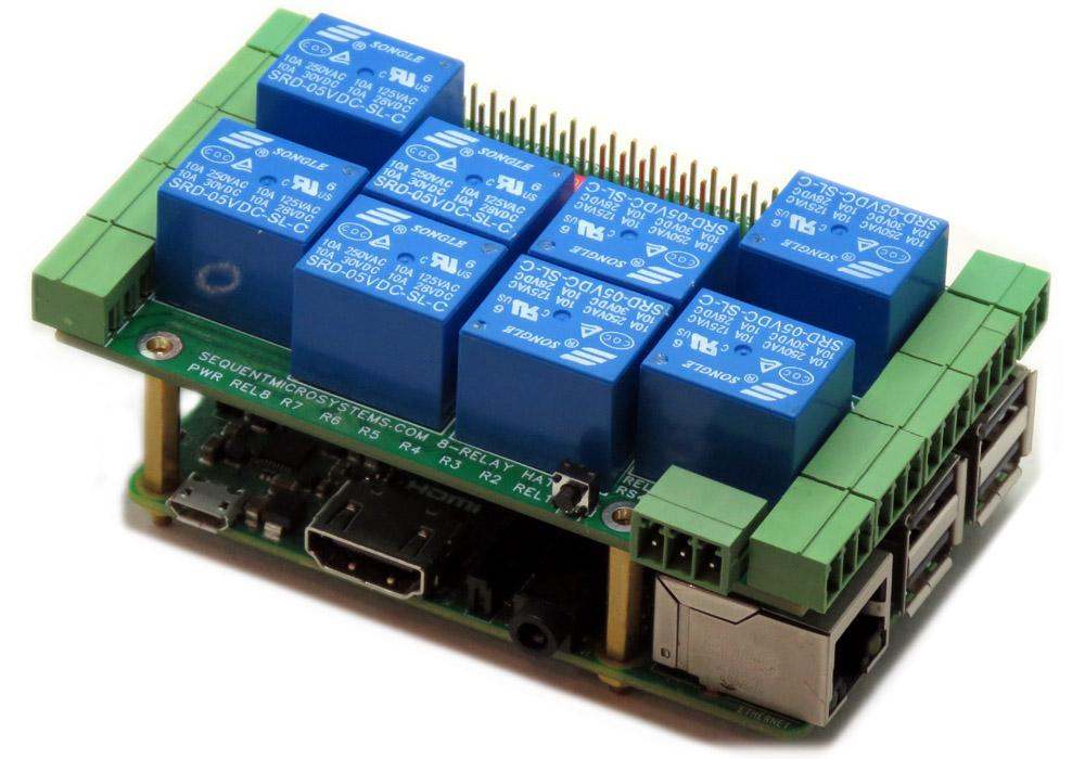 Eight Relays for Raspberry Pi