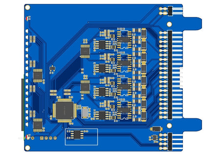 8 Analog 4–20 mA Inputs circuit board, blue PCB with gold contacts, electronic components, and edge connectors
