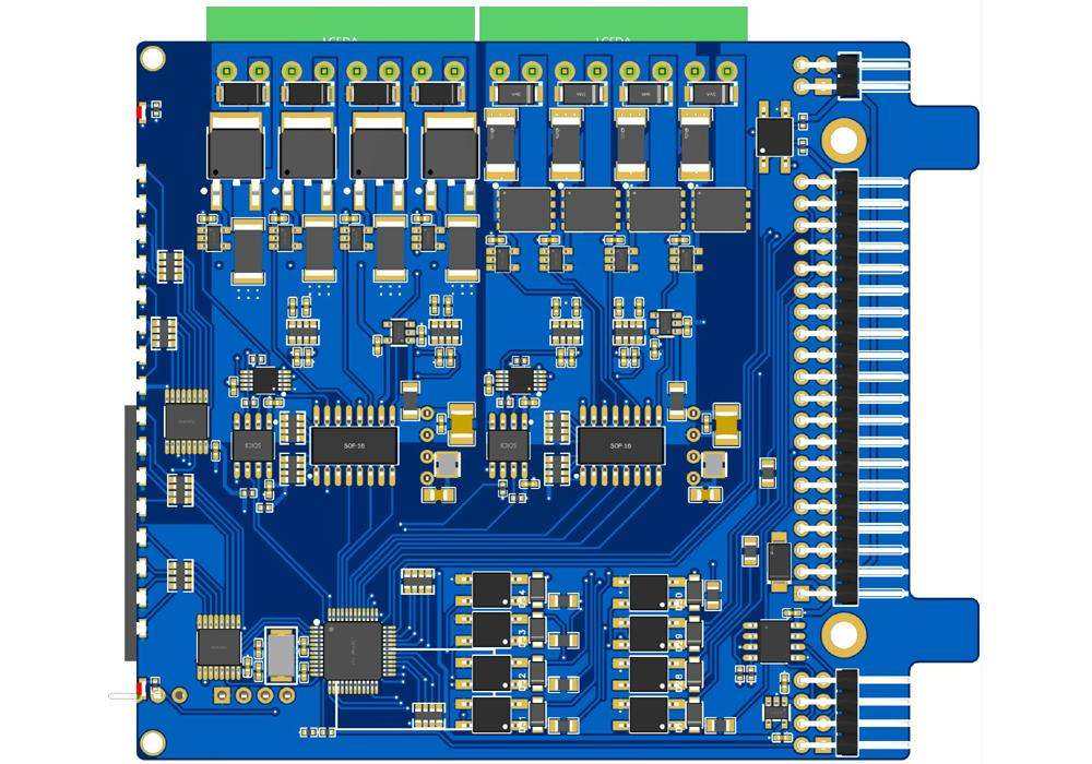 Eight MOSFETS with PWM card for Raspberry Pi Back Panel featuring current sensing, digital inputs, and galvanic isolation.
