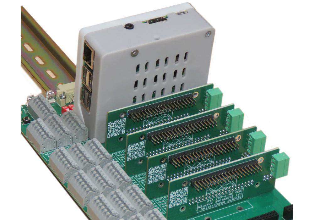 Multiple Adapters for Mounting Raspberry Pi HATs on the Back Panel