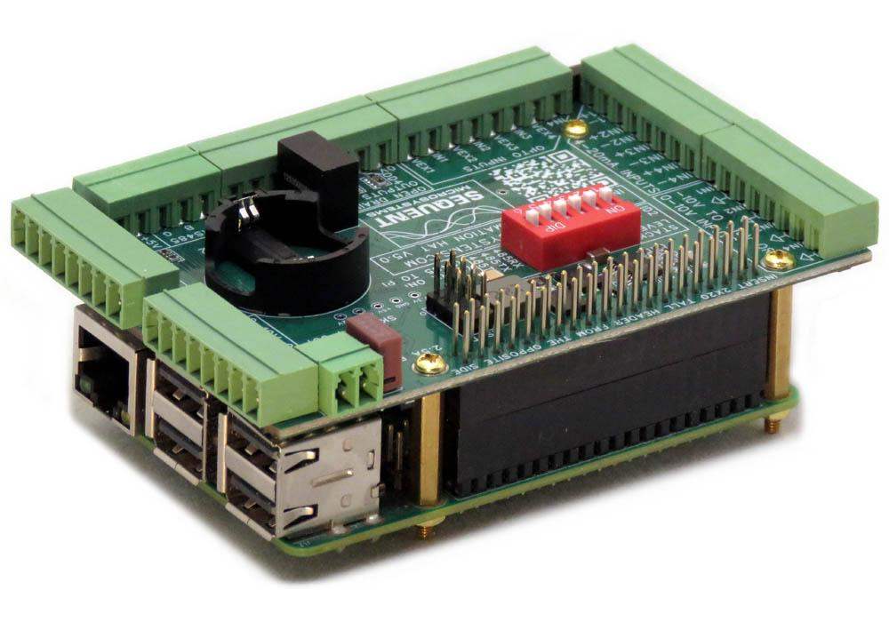Industrial Automation 8-layer stackable HAT for Raspberry side view 2