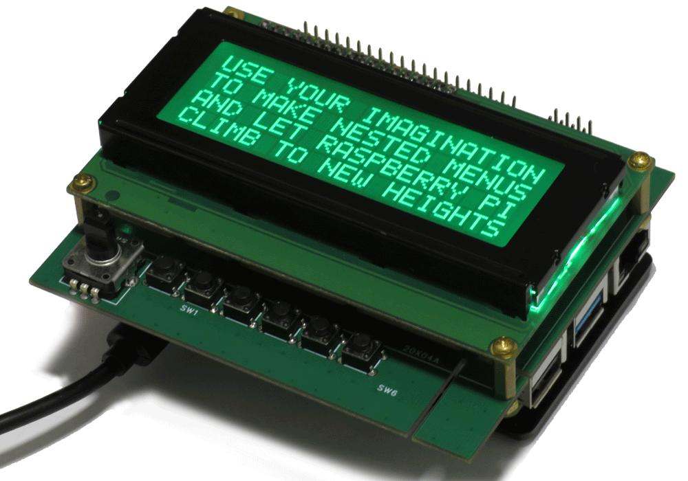 Six-in-one LCD Adapter Kit Using 2004 or 1602 LCDs for Raspberry Pi