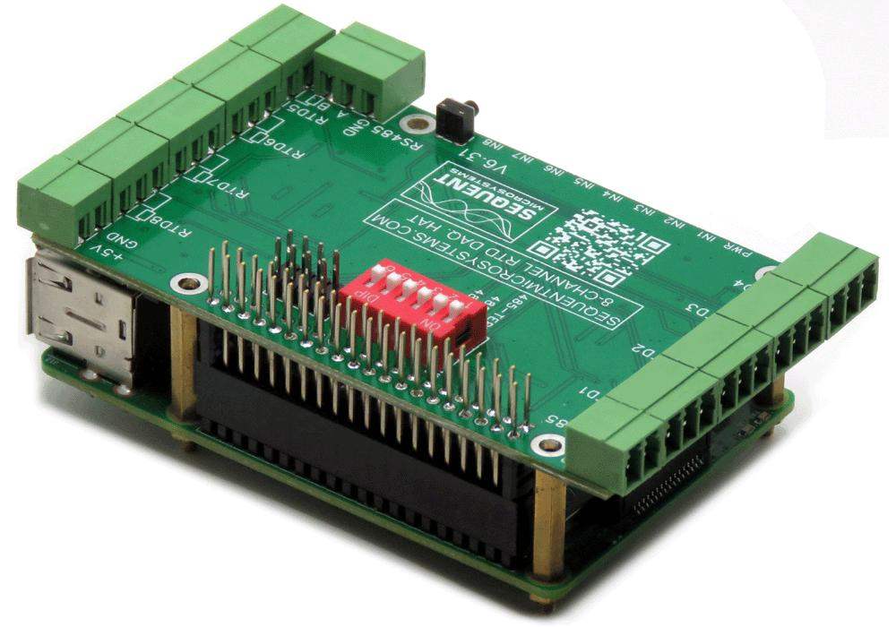 RTD Data Acquisition 8-Layer Stackable HAT for Raspberry Pi