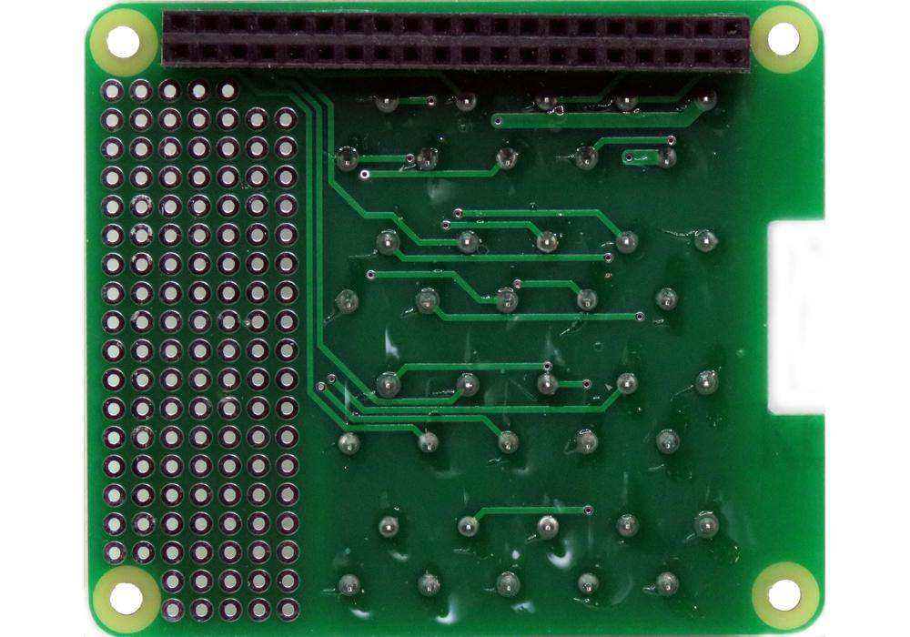 Breakout Card Type2 green PCB with black 40-pin GPIO header, plated holes, circuit traces and four mounting holes