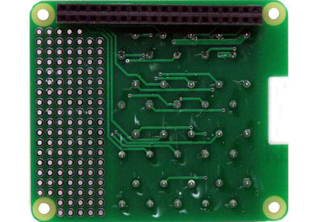 Breakout Card Type2 green PCB with black 40-pin GPIO header, plated holes, circuit traces and four mounting holes