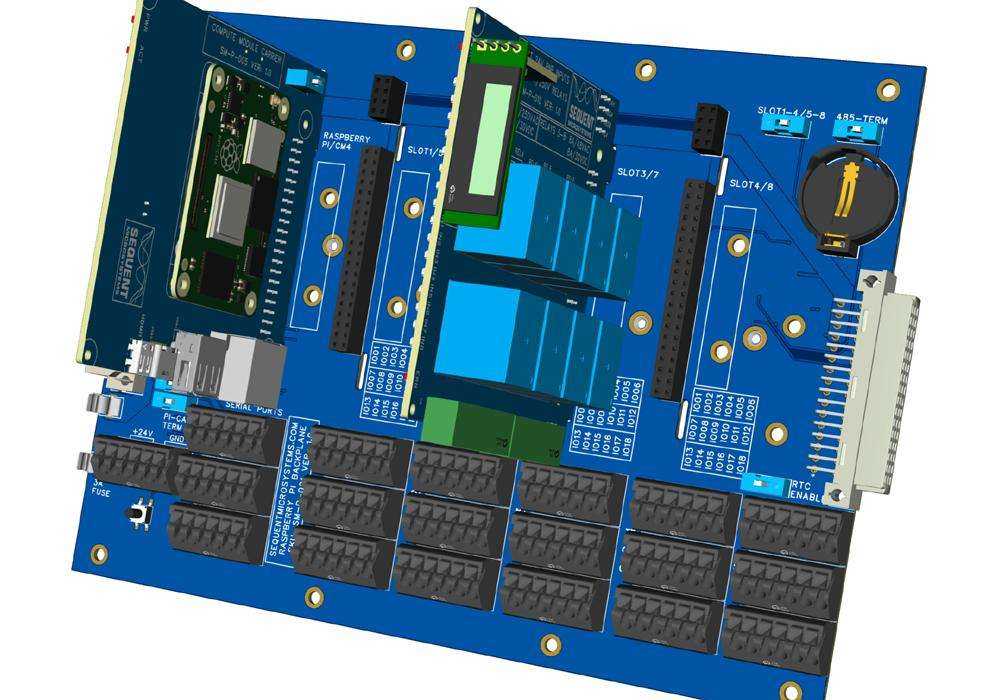 Four Slots Back Panel for Raspberry Pi with cards