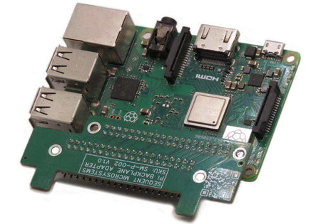 Back Panel Adapter board for Raspberry Pi 3, 4, or 5 enabling vertical mounting and 90° rotation of the 40-pin GPIO connector.