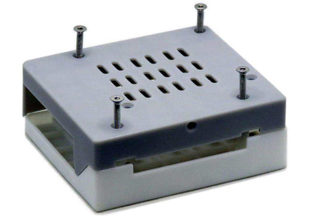 Back Panel Adapter custom enclosure for Raspberry Pi 3, 4, or 5 with ventilation and mounting screws.