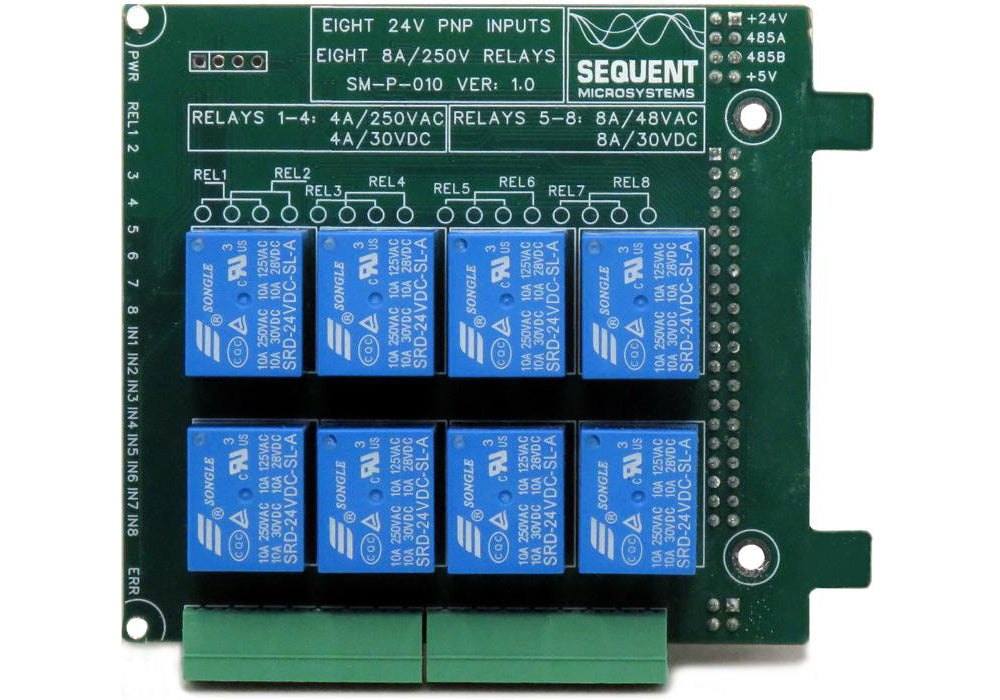 Eight Relays Eight Inputs for Raspberry Pi Back Panel - top view