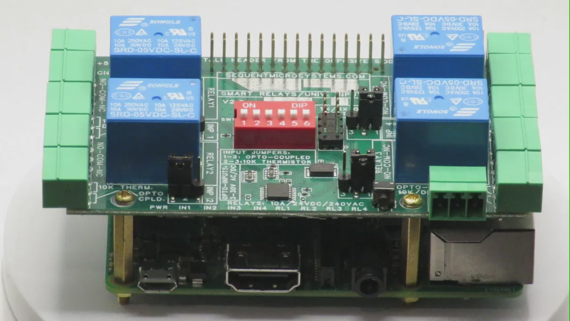 4 Smart Relays HAT for Raspberry Pi - 360 view