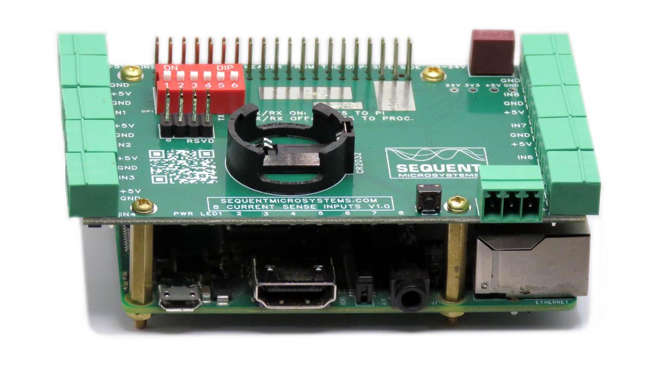 HALL Current Sensor DAQ 8-layer stackable HAT for Raspberry Pi 360 view