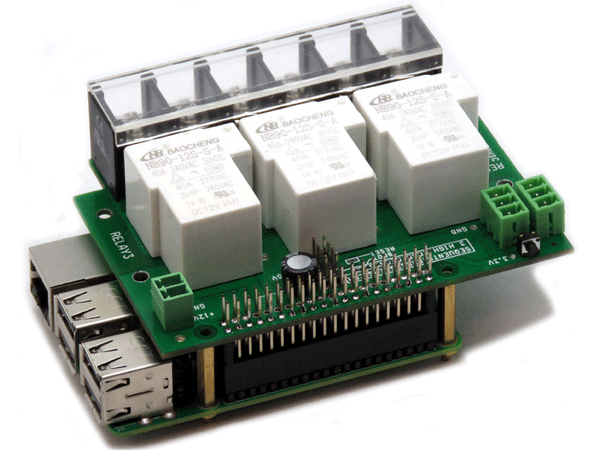 Three 40A/240V Relays RS485 Daisy-channable HAT for Raspberry Pi - 0